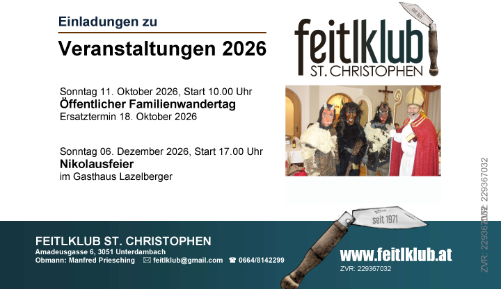 Veranstaltungskalender 2026